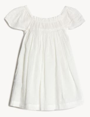 

Girls M&S Collection Pure Cotton Shirred Dress (0 - 3 Yrs) - Cream Mix, Cream Mix