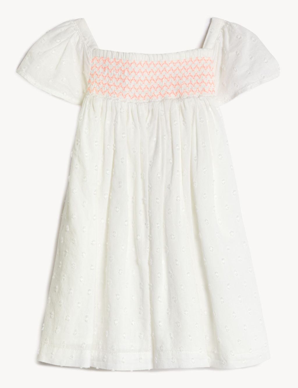 Pure Cotton Shirred Dress (0 - 3 Yrs) image 1