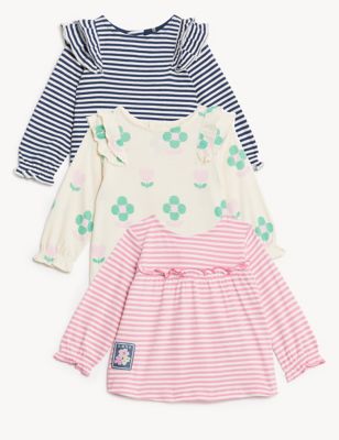 3pk Pure Cotton Patterned Tops (0-3 Yrs) - US