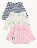 3pk Pure Cotton Patterned Tops