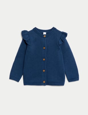 

Girls M&S Collection Pure Cotton Knitted Cardigan (0-3 Yrs) - Navy, Navy