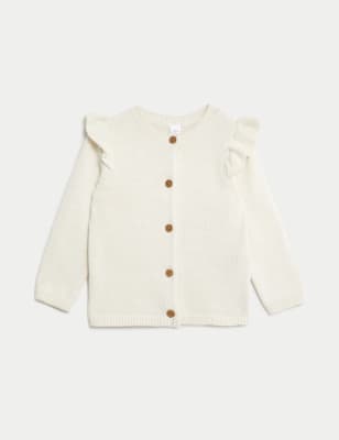 

Girls M&S Collection Pure Cotton Knitted Cardigan (0-3 Yrs) - Cream, Cream