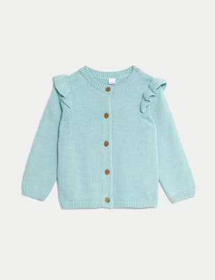 

Girls M&S Collection Pure Cotton Knitted Cardigan (0-3 Yrs) - Teal, Teal