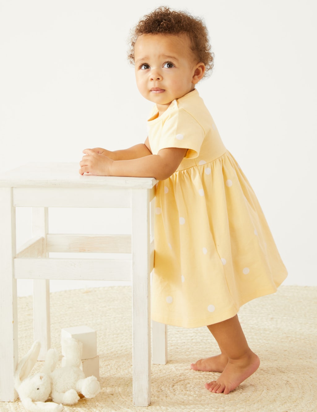Pure Cotton Spotted Dress (0-3 Yrs) image 1
