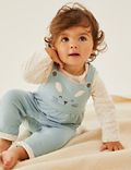 2pc Cotton Rich Bunny Dungarees Outfit (0-3 Yrs)