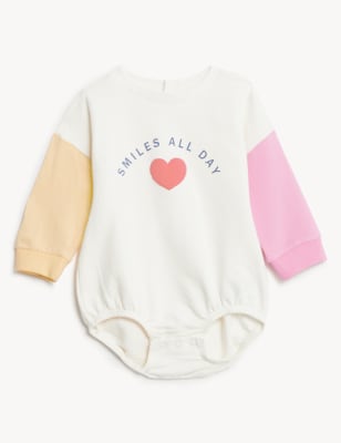 

Girls M&S Collection Cotton Rich Smiles All Day Slogan Bodysuit (0-3 Yrs) - Yellow Mix, Yellow Mix
