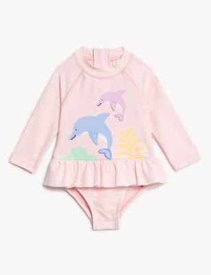 Dolphin Long Sleeve Swimsuit (0-3 Yrs) | M&S Collection | M&S