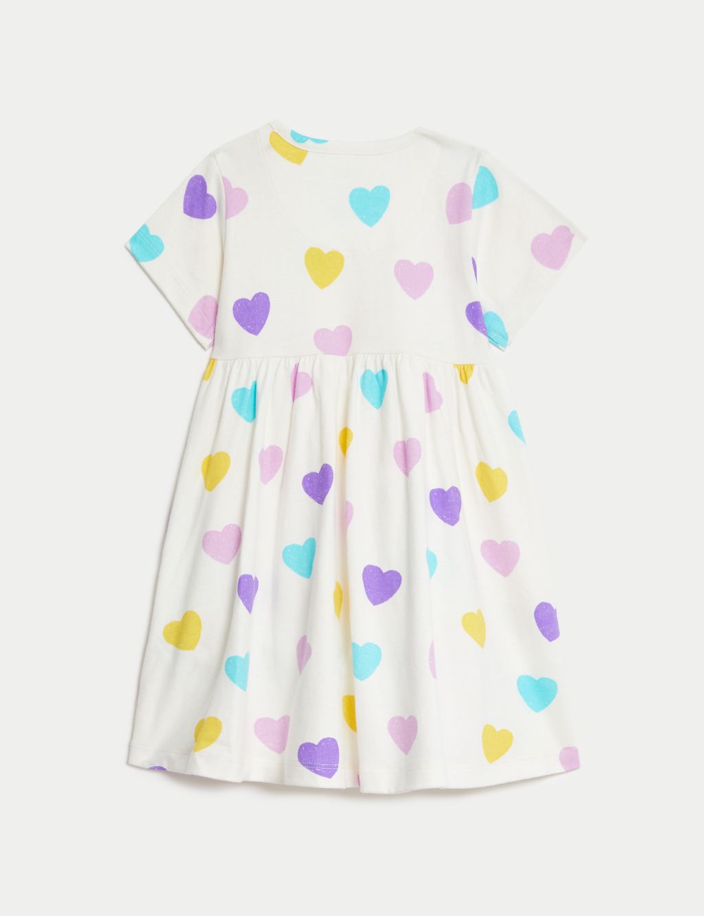 Pure Cotton Heart Print Dress (0-3 Yrs) image 2