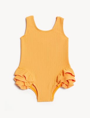 

M&S Collection Badeanzug mit Volant und Strukturmuster (0-3 J.) - Clementine, Clementine