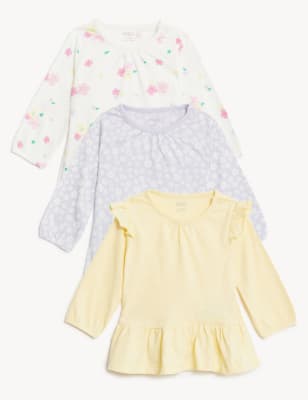 

Girls M&S Collection 3pk Pure Cotton Patterned Tops (0-3 Yrs) - Yellow Mix, Yellow Mix