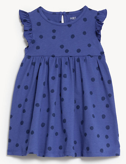 Pure Cotton Spotted Dress