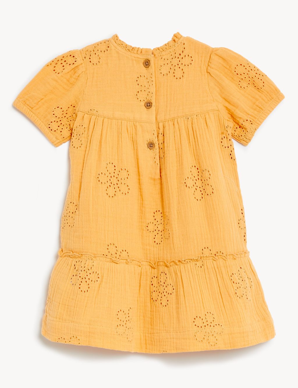 Pure Cotton Embroidered Tiered Dress (0-3 Yrs) image 2