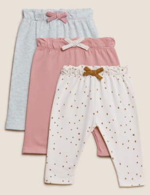 

M&S Collection 3er-Pack Leggings mit hohem Baumwollanteil (0-3 Jahre) - Pink Mix, Pink Mix