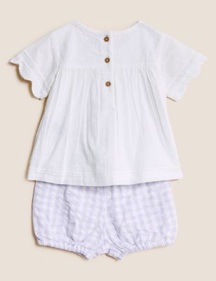 

Girls M&S Collection 2pc Pure Cotton Gingham Outfit (0-3 Yrs) - Lilac, Lilac