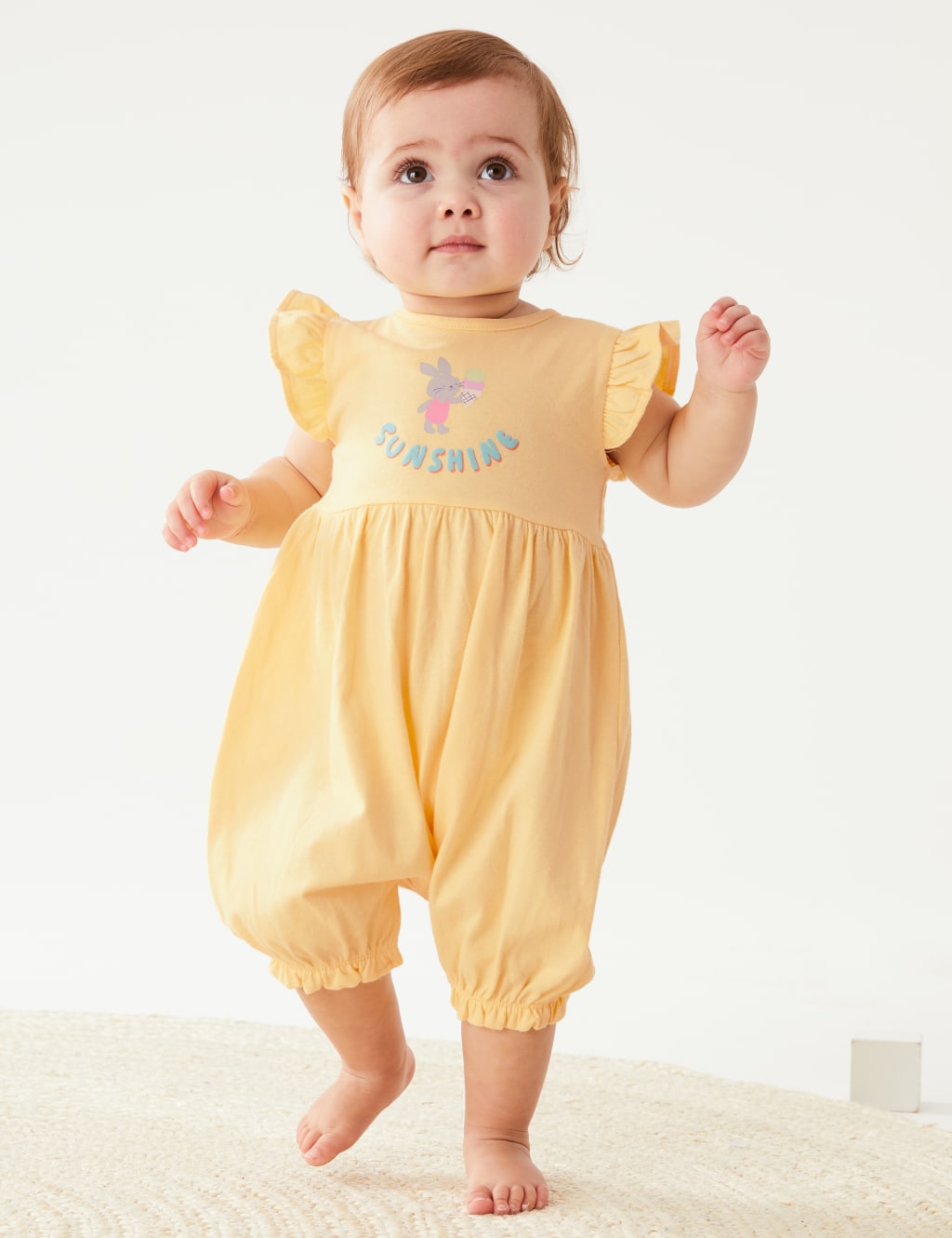 Pure Cotton Sunshine Slogan Romper (0-3 Yrs) image 1