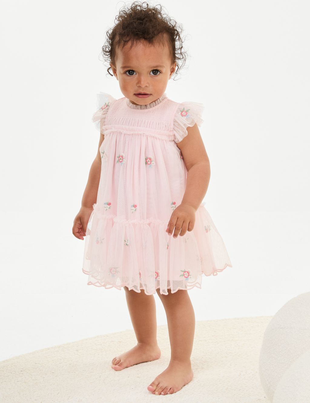 Floral Embroidered Tiered Occasion Dress (0-3 Yrs)