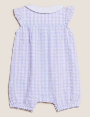 

Girls M&S Collection Pure Cotton Gingham Romper (0 - 3 Yrs) - Lilac, Lilac