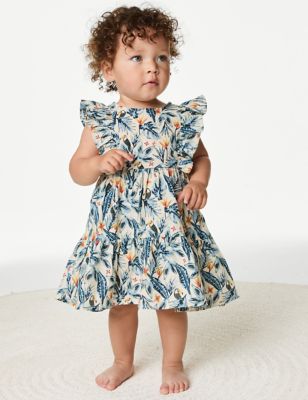 Φόρεμα με print τουκάν από 100% βαμβάκι (0-3 ετών) - GR