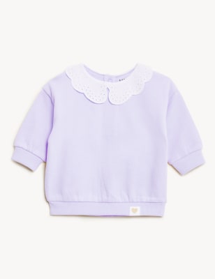 

Girls M&S Collection Cotton Rich Frill Collar Sweater (0-3 Yrs) - Lilac, Lilac