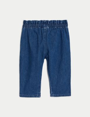 Pure Cotton Floral Jeans (0-3 Yrs)
