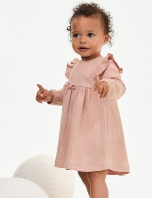

Girls M&S Collection Pure Cotton Bunny Print Dress (0-3 Yrs) - Pink, Pink