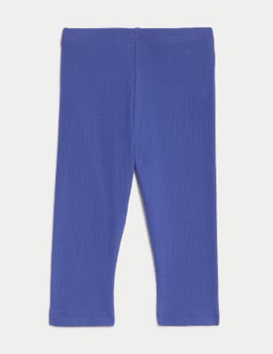 

Girls M&S Collection Cotton Rich Ribbed Leggings (0-3 Yrs) - Blue, Blue