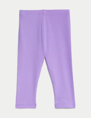 

Girls M&S Collection Cotton Rich Ribbed Leggings (0-3 Yrs) - Violet, Violet