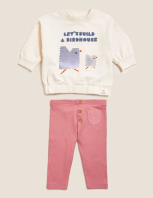 

Girls M&S Collection 2pc Cotton Rich Chick Slogan Outfit (0-3 Yrs) - Rose Pink, Rose Pink