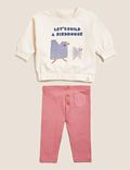 2pc Cotton Rich Chick Slogan Outfit (0-3 Yrs)
