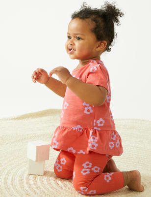 

Girls M&S Collection Cotton Rich Floral Print Leggings (0-3 Yrs) - Sun Glow, Sun Glow