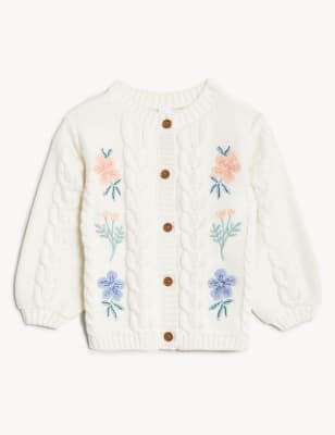 Floral knit cardigan sale