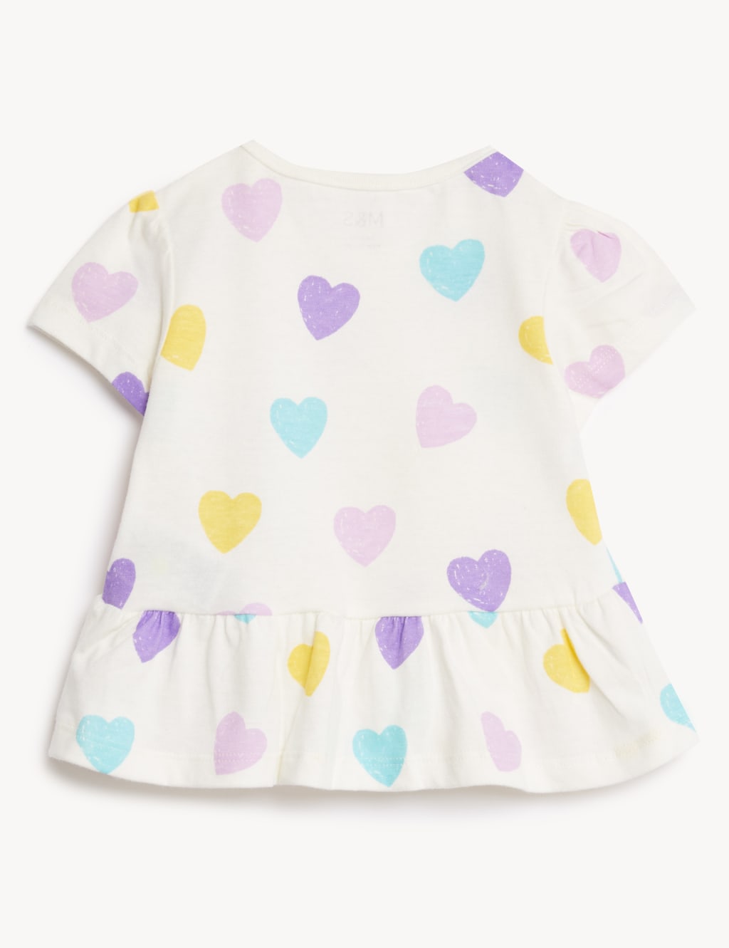 Pure Cotton Heart Print T-Shirt (0-3 Yrs) image 2
