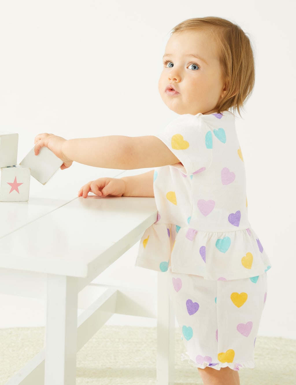 Pure Cotton Heart Print T-Shirt (0-3 Yrs) image 4