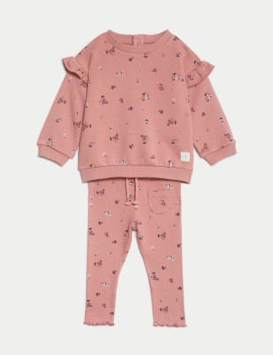 

Girls M&S Collection 2pc Cotton Rich Floral Outfit (0-3 Yrs) - Pink Mix, Pink Mix