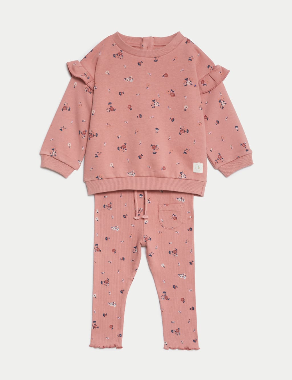 2pc Cotton Rich Floral Outfit (0-3 Yrs) image 1