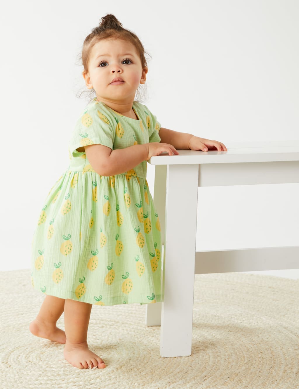 Pure Cotton Lemon Dress (0-3 Yrs) image 1