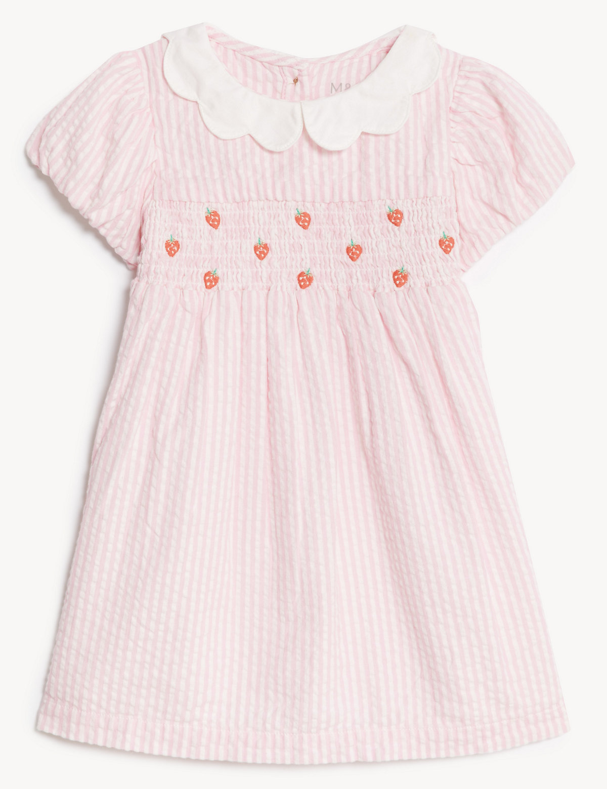 Pure Cotton Striped Strawberry Dress
