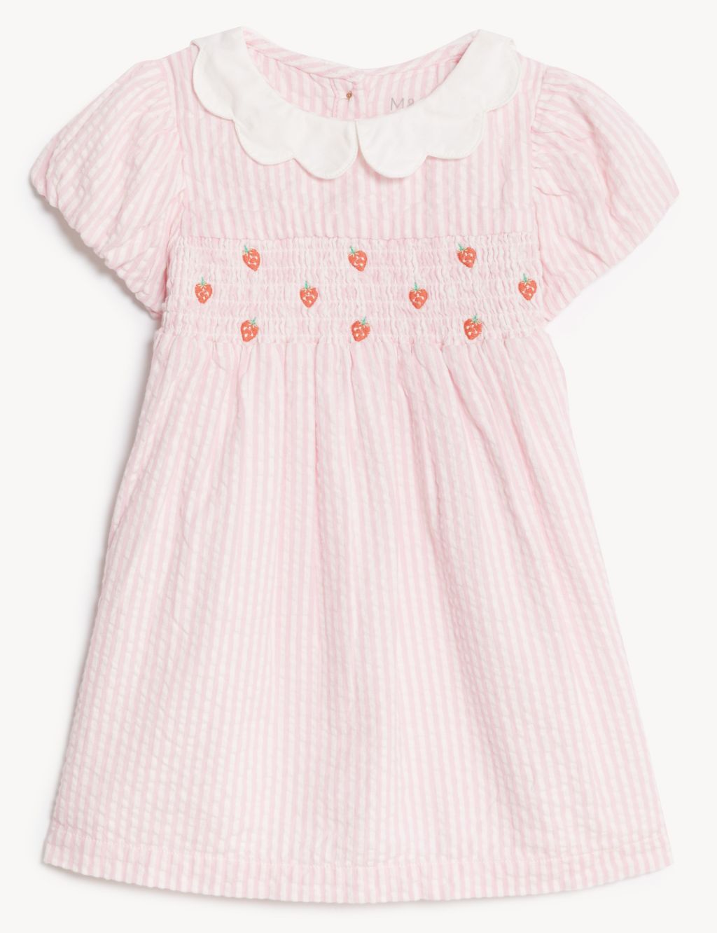 Pure Cotton Striped Strawberry Dress (0-3 Yrs)
