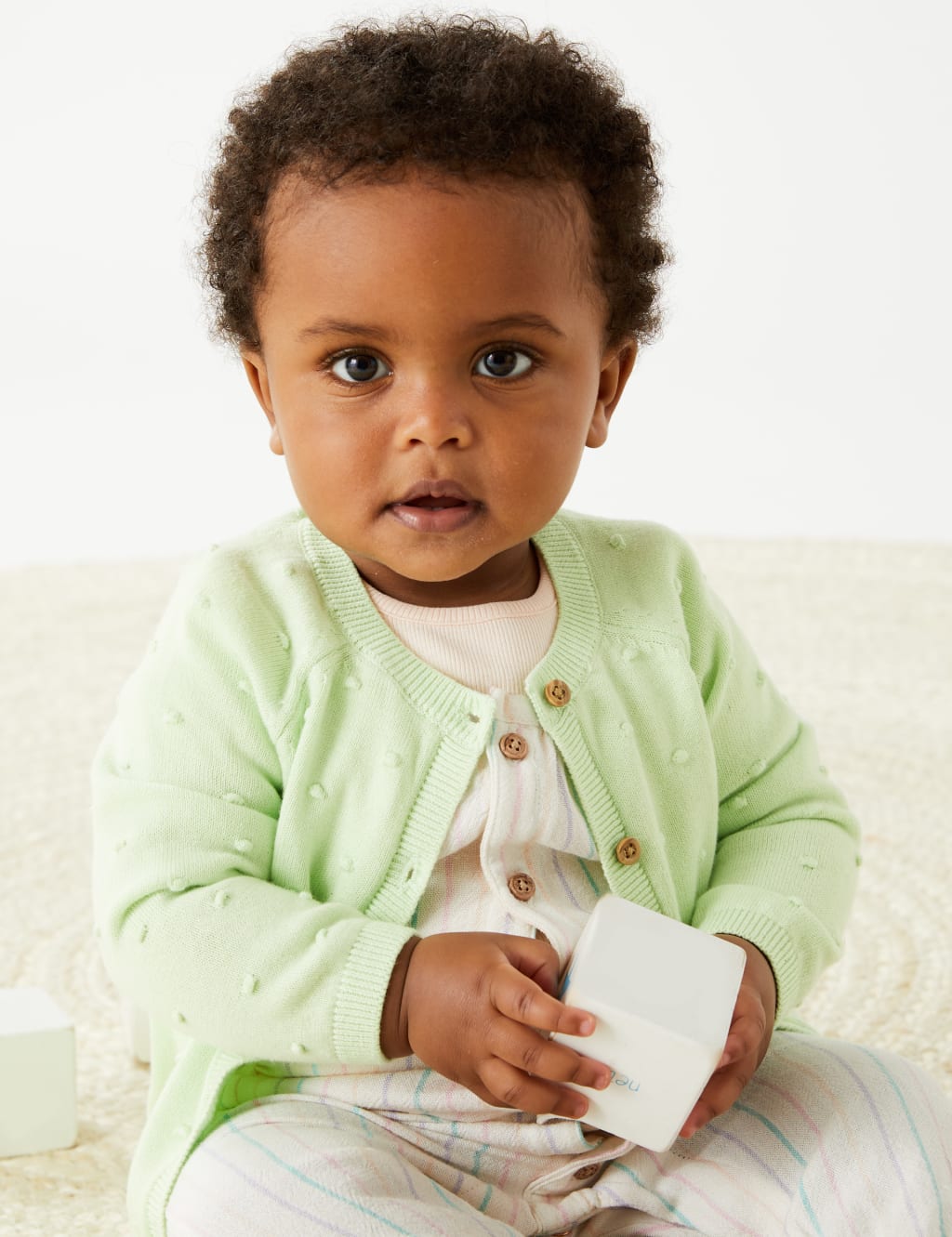 Pure Cotton Spot Cardigan (0-3 Yrs) image 1