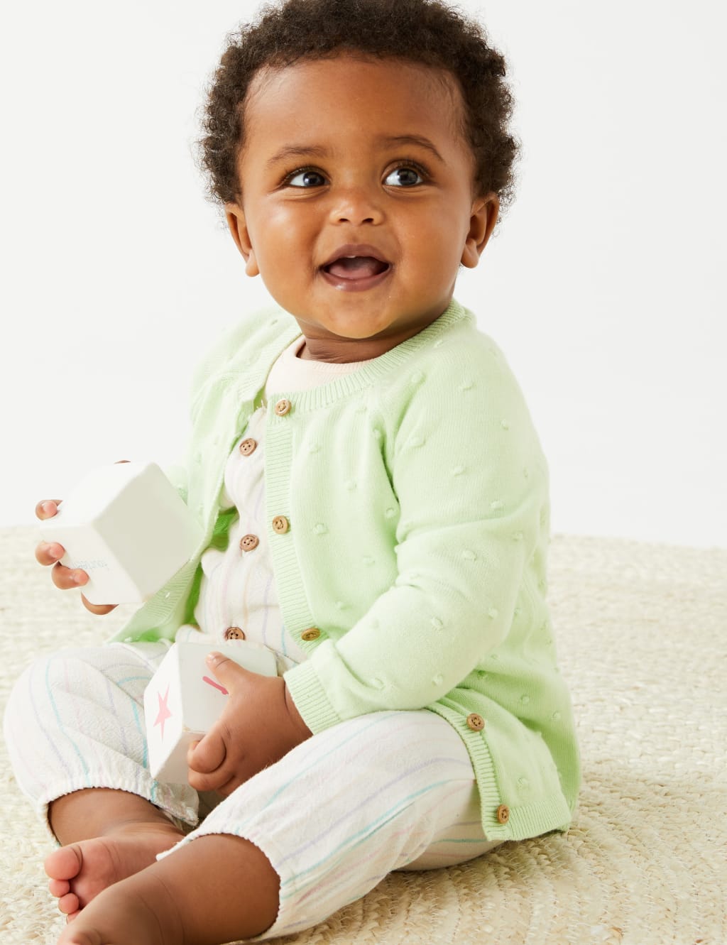 Pure Cotton Spot Cardigan (0-3 Yrs) image 4