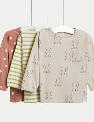 

Girls M&S Collection 3pk Cotton Rich Rabbit Print Tops (0-3 Yrs) - Multi, Multi