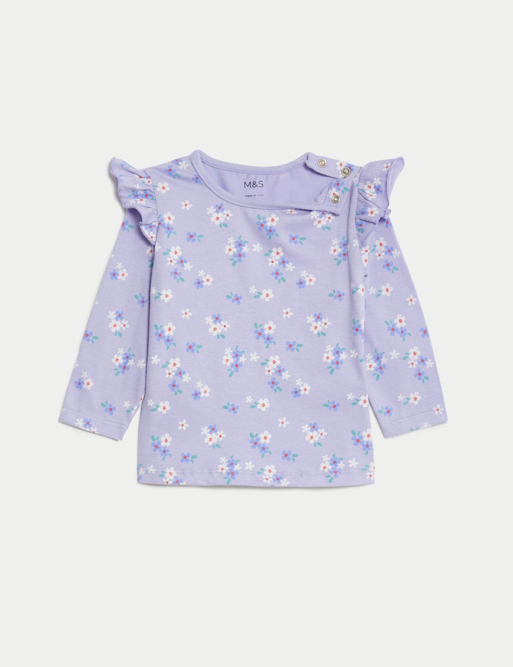 Pure Cotton Floral Top (0-3 Yrs) image 1