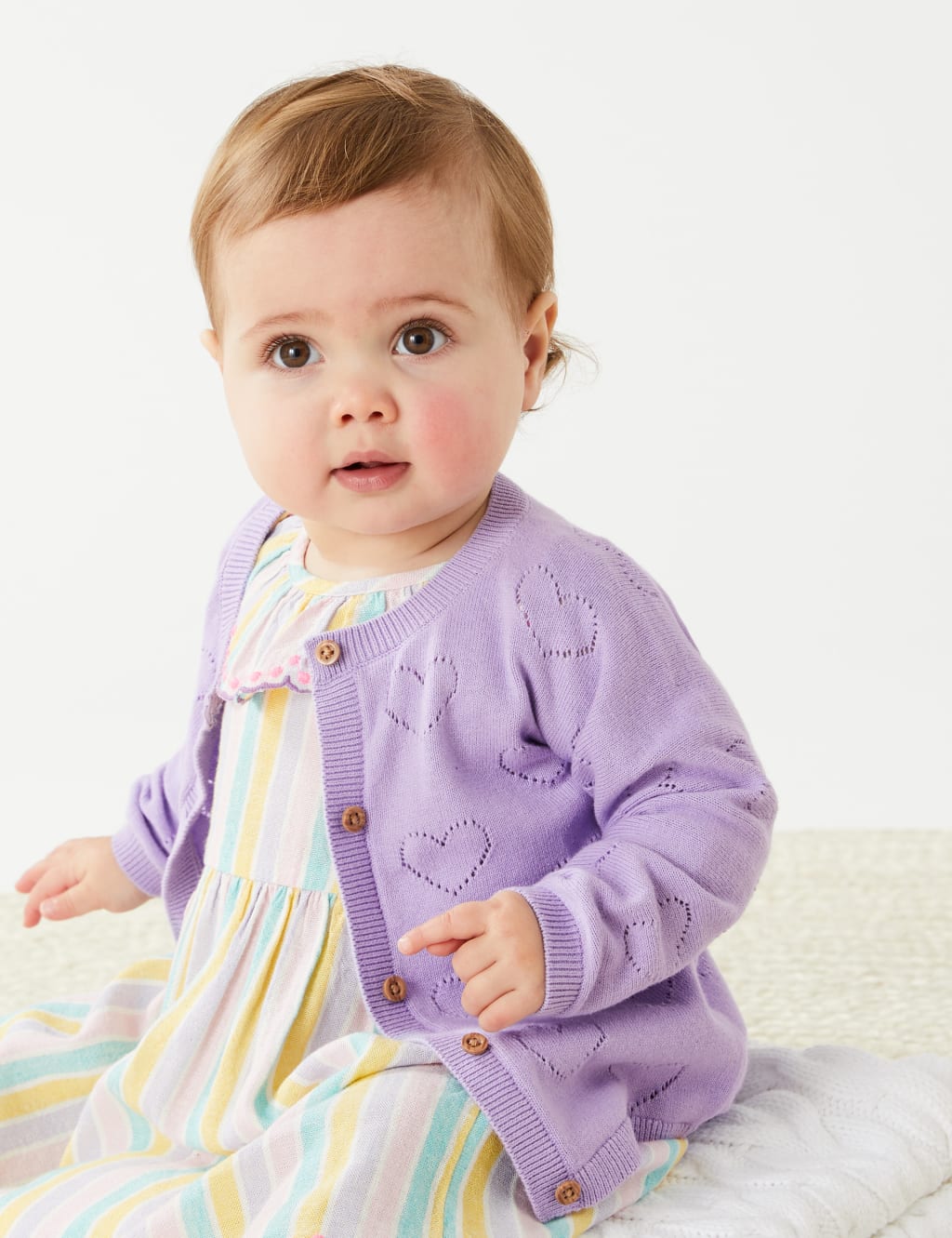 Pure Cotton Heart Cardigan (0-3 Yrs) image 1