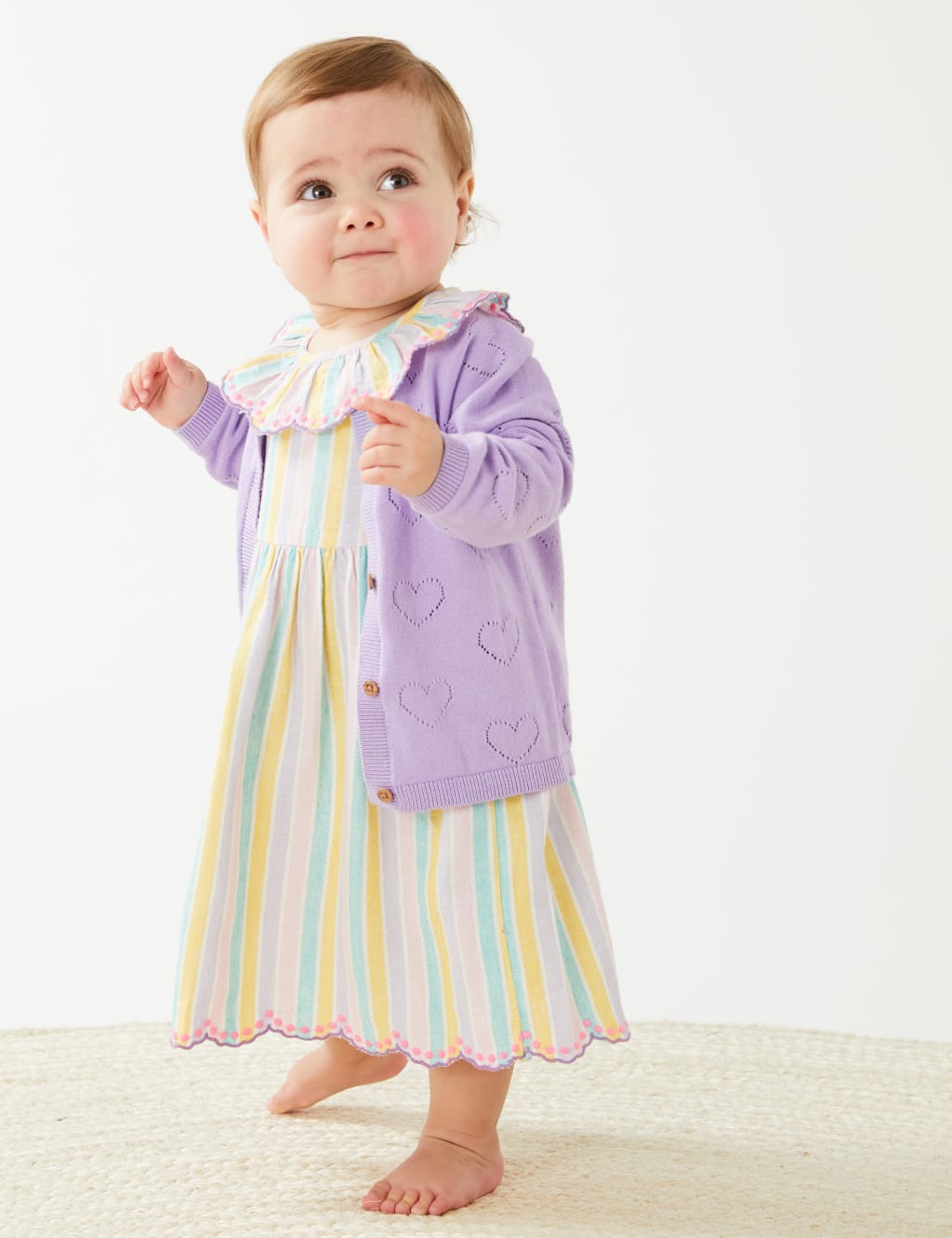Pure Cotton Heart Cardigan (0-3 Yrs) image 4