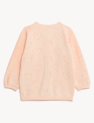 

Girls M&S Collection Pure Cotton Heart Cardigan (0-3 Yrs) - Light Peach, Light Peach