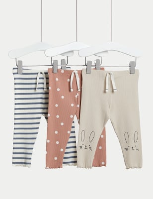 3pk Cotton Rich Assorted Leggings (0-3 Yrs)