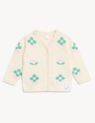 

M&S Collection Cárdigan de punto floral (0-3 años) - Cream Mix, Cream Mix