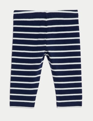 

Girls M&S Collection Cotton Rich Striped Leggings (0 - 3 Yrs) - Blue Mix, Blue Mix