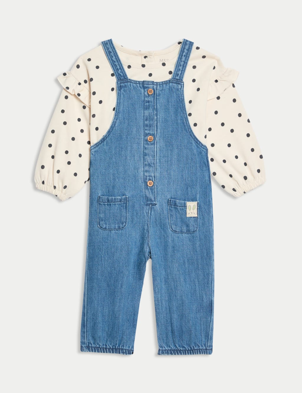2pc Cotton Rich Spotted Outfit (0-3 Yrs) image 2