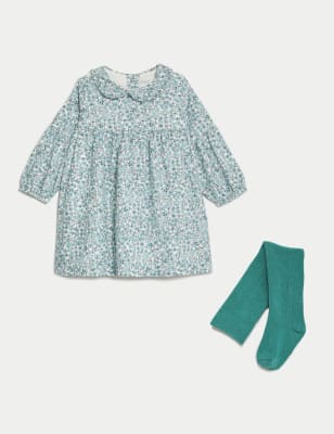 

Girls M&S Collection 2pc Cotton Rich Floral Outfit (0-3 Yrs) - Teal Mix, Teal Mix